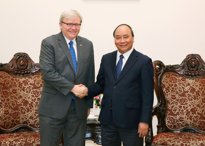 Thủ tướng Chính phủ tiếp nguyên Thủ tướng Australia Kevin Rudd ảnh 1