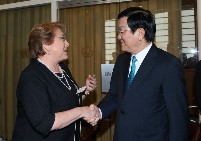 Chủ tịch nước gặp song phương với hai tổng thống Áo và Chile ảnh 2