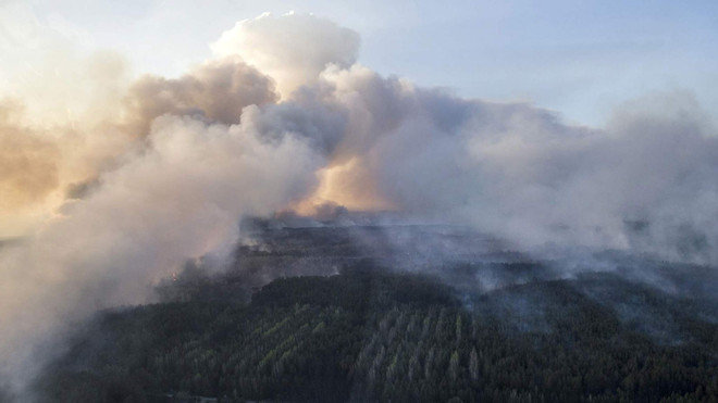 Ukraine khoanh vùng cháy rừng gần nhà máy điện hạt nhân Chernobyl ảnh 1