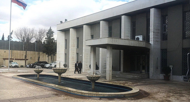 Đại sứ quán Nga tại Damascus, thủ đô Syria. (Nguồn: Sputnik) Đại sứ quán Nga tại Syria bị tấn công hai lần bằng súng cối ảnh 1
