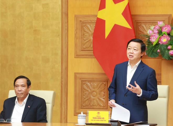Phó Thủ tướng Trần Hồng Hà phát biểu chỉ đạo buổi làm việc. (Ảnh: Phương Hoa/TTXVN) pho thu tuong tran hong ha_cham soc suc khoe cong dong.jpg