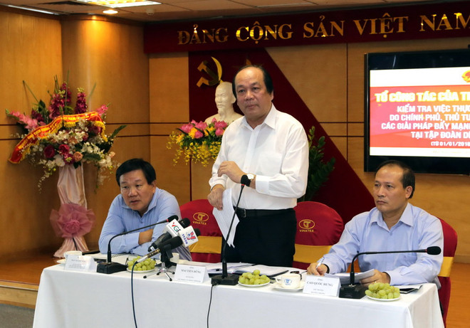 Bộ trưởng, Chủ nhiệm Văn phòng Chính phủ Mai Tiến Dũng phát biểu tại buổi làm việc. (Ảnh: Trần Việt/TTXVN) Thủ tướng chỉ đạo Vinatex cần cổ phần hóa, thoái vốn sâu ảnh 1