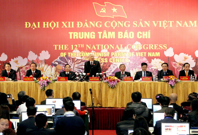 Tổng Bí thư Nguyễn Phú Trọng chủ trì họp báo kết quả Đại hội Đảng ảnh 1
