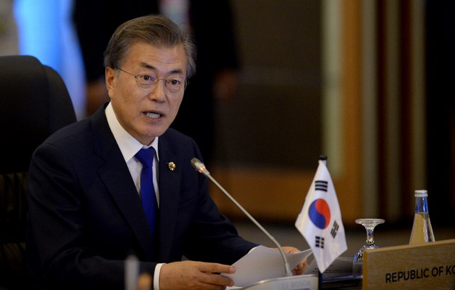 Tổng thống Hàn Quốc Moon Jae-in. (Nguồn: AFP) Tổng thống Hàn Quốc kêu gọi Triều Tiên ngừng "suy nghĩ hoang tưởng" ảnh 1