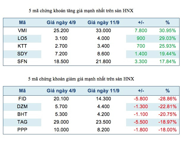 SVT tròn một tuần tăng giá trên HoSE, VMI quán quân sàn HNX ảnh 3