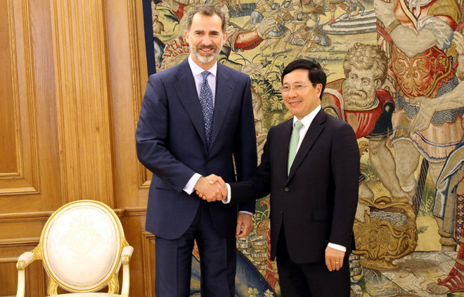 Phó Thủ tướng Phạm Bình Minh yết kiến Nhà vua Tây Ban Nha ảnh 1