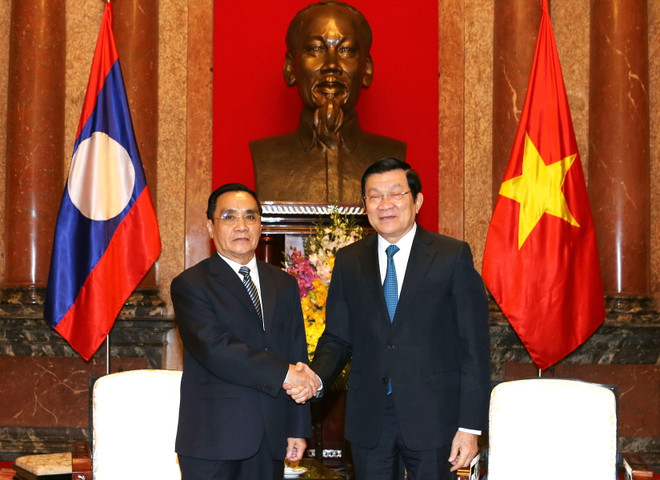 Chủ tịch nước Trương Tấn Sang tiếp Thủ tướng Lào Thammavong ảnh 1