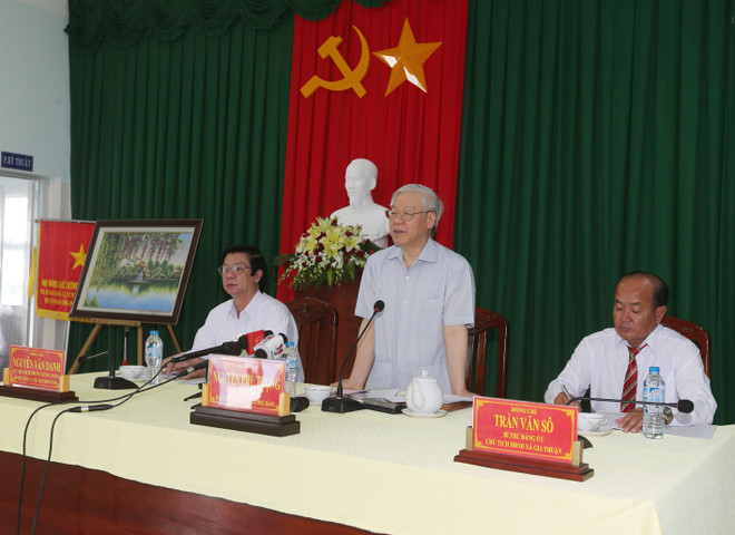 Tổng Bí thư Nguyễn Phú Trọng kiểm tra vùng hạn mặn Tiền Giang ảnh 1