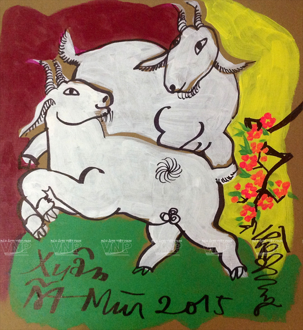 Tết năm Mùi cùng ngồi lại thưởng lãm tranh dê của Lê Trí Dũng ảnh 6