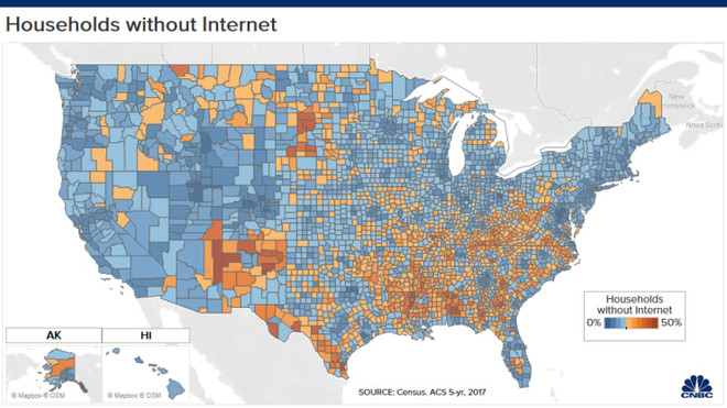 Hàng triệu người Mỹ ở nhà mà không có Internet trong đại dịch COVID-19 ảnh 1