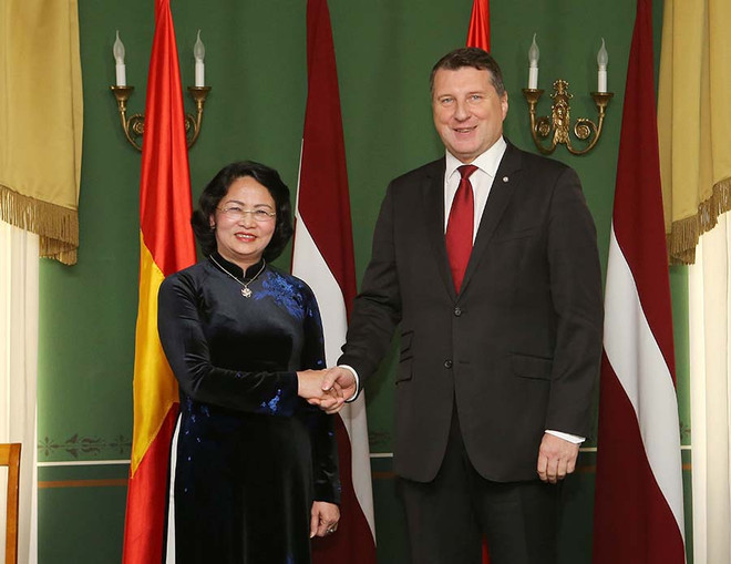 Phó Chủ tịch nước Đặng Thị Ngọc Thịnh hội kiến Tổng thống Latvia ảnh 1