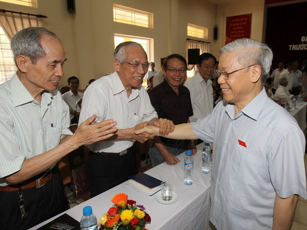 Tổng Bí thư Nguyễn Phú Trọng tiếp xúc cử tri ở Hà Nội ảnh 1