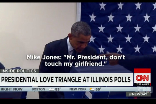 Tổng thống Barack Obama bị "đánh ghen" khi đi bỏ phiếu ảnh 1