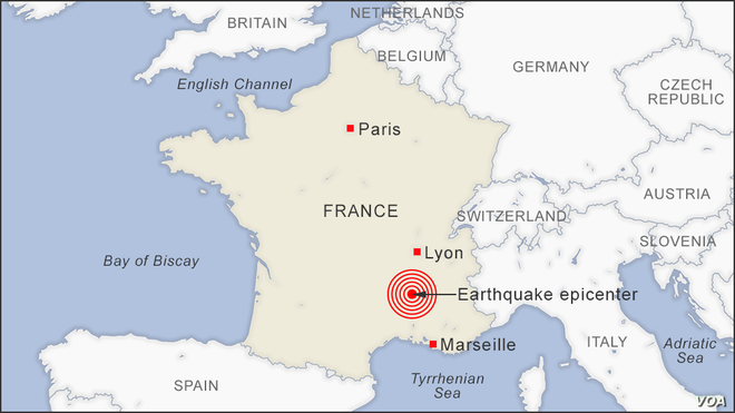 Động đất mạnh bất thường ở Đông Nam nước Pháp &nbsp; &nbsp; &nbsp; &nbsp;&nbsp; ảnh 1