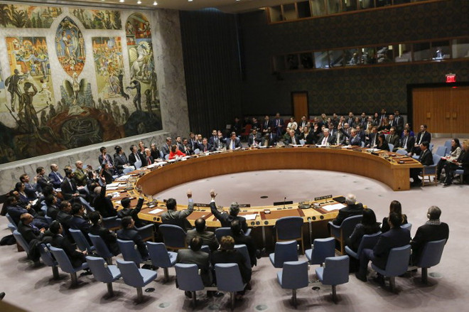 Hội đồng Bảo an Liên hợp quốc biểu quyết về vấn đề Jerusalem ngày 18/12. (Nguồn: AFP) Thổ Nhĩ Kỳ chỉ trích Mỹ phủ quyết nghị quyết HĐBA về Jerusalem ảnh 1