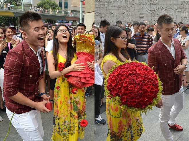 [Photo] Đang cầu hôn bạn gái trên phố thì bị cảnh sát... đến dẹp ảnh 1