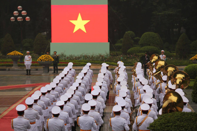 Chủ tịch nước Trần Đại Quang chủ trì lễ đón Tổng thống Donald Trump ảnh 6