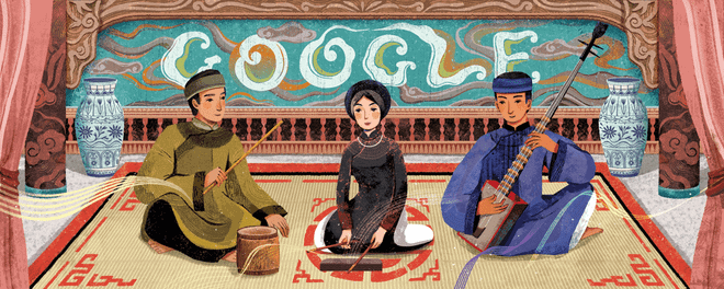 Tranh vẽ biểu diễn Ca trù của họa sỹ Xuân Lê được Google chọn vinh danh. Google tôn vinh nghệ thuật di sản thế giới Ca trù của Việt Nam ảnh 1