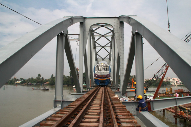 [Photo] Cầu Ghềnh mới trong ngày chính thức thông tàu ảnh 2
