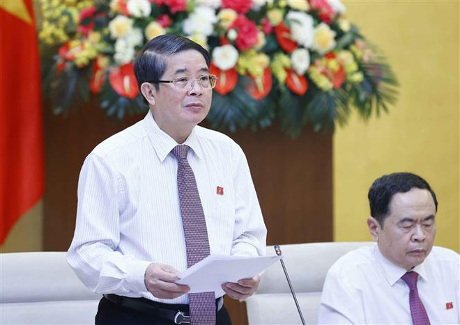 Phó Chủ tịch Quốc hội Nguyễn Đức Hải. (Ảnh: Doãn Tấn/TTXVN) Trao đổi kinh nghiệm công tác giữa hai Quốc hội Việt Nam-Lào ảnh 1