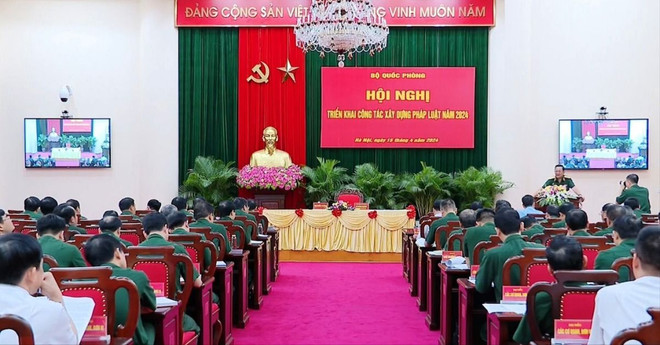 Quang cảnh Hội nghị. (Ảnh: Hồng Pha/TTXVN) xay dung phap luat_quoc phong.jpg