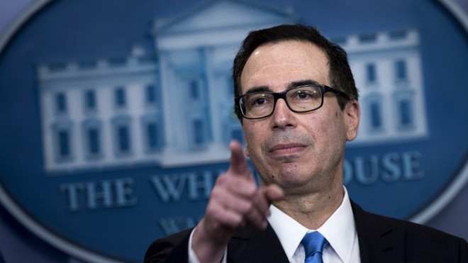 Bộ trưởng Tài chính Mỹ Steven Mnuchin. (Nguồn: AFP) Mỹ mở rộng danh sách trừng phạt cá nhân, tổ chức liên quan đến Nga ảnh 1