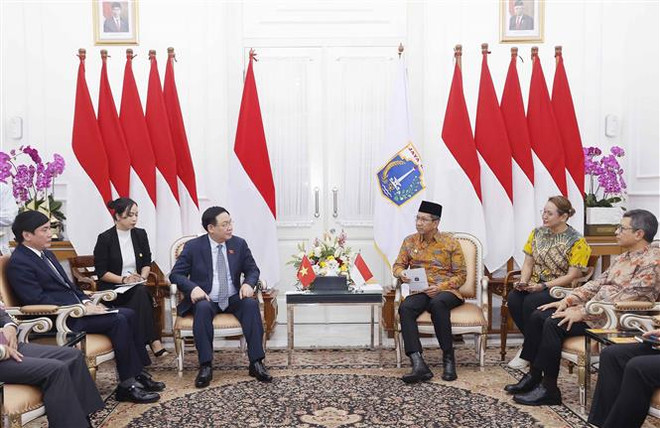 Chủ tịch Quốc hội Vương Đình Huệ tiếp Thống đốc Đặc khu Thủ đô Jakarta ảnh 2