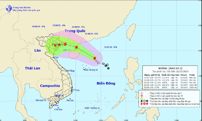 Bão số 3 di chuyển theo hướng Tây Tây Bắc, sức gió mạnh cấp 9 ảnh 1