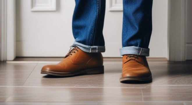 Giày dép có thể mang theo những bụi bẩn không mong muốn vào nhà. (Nguồn: Ảnh do AI tạo ra trên Canva) di giay vao nha 1.jpeg
