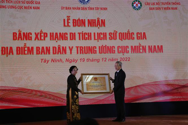 Điểm Ban Dân y Trung ương Cục miền Nam nhận bằng Di tích quốc gia ảnh 1