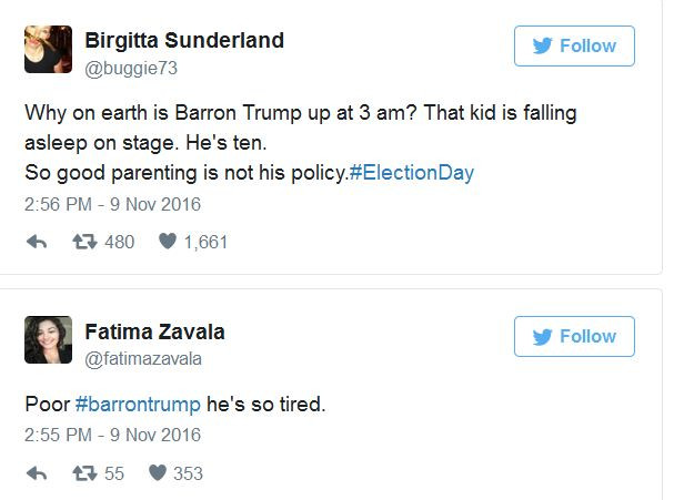 Cậu ấm nhà Donald Trump "buồn ngủ díp mắt" khi bố ăn mừng ảnh 5