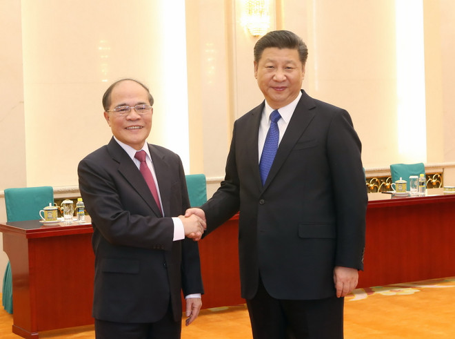 Chủ tịch Quốc hội Nguyễn Sinh Hùng hội kiến Chủ tịch Trung Quốc ảnh 1
