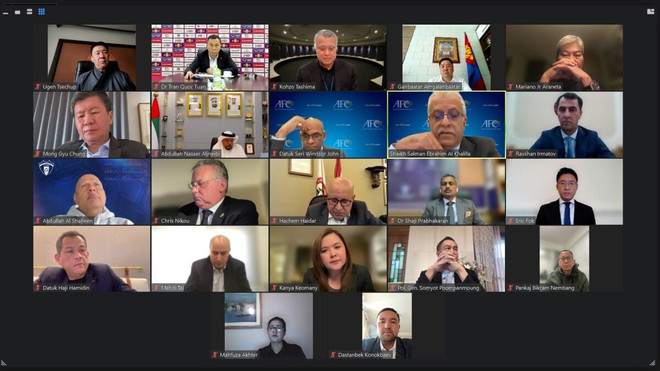 Cuộc họp theo hình thức trực tuyến của Ban Chấp hành Liên đoàn Bóng đá châu Á (AFC) diễn ra chiều 14/8. (Nguồn: VFF) AFC thông qua khoản thưởng lớn nhất trong lịch sử bóng đá CLB châu Á ảnh 1