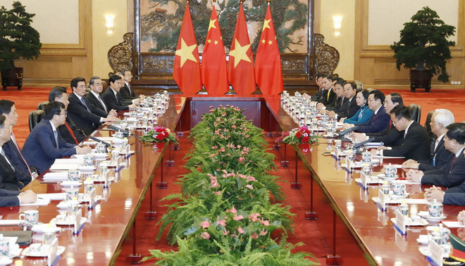 Chủ tịch nước Trần Đại Quang hội đàm với Chủ tịch Trung Quốc ảnh 1