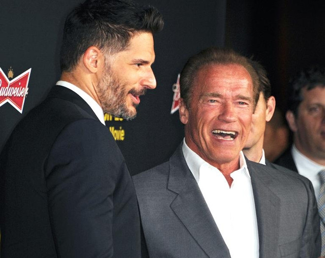 Arnold Schwarzenegger tại lễ ra mắt "Sabotage" ở Los Angeles (Nguồn: AFP) Schwarzenegger làm chỉ huy đội chống ma túy trong ''Sabotage'' ảnh 1