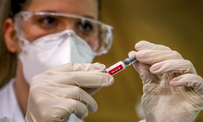 Nhân viên y tế chuẩn bị tiêm thử nghiệm vaccine phòng COVID-19 cho một tình nguyện viên tại Porto Alegre, Brazil, ngày 8/8/2020. (Ảnh: AFP/TTXVN) Chuyên gia y tế Mỹ kêu gọi điều tra nguồn gốc của virus SARS-CoV-2 ảnh 1