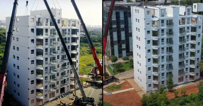 Ảnh do Broad Group cung cấp. (Nguồn: odditycentral.com) Công ty Trung Quốc xây chung cư 10 tầng trong vòng chưa đầy 29 giờ ảnh 1
