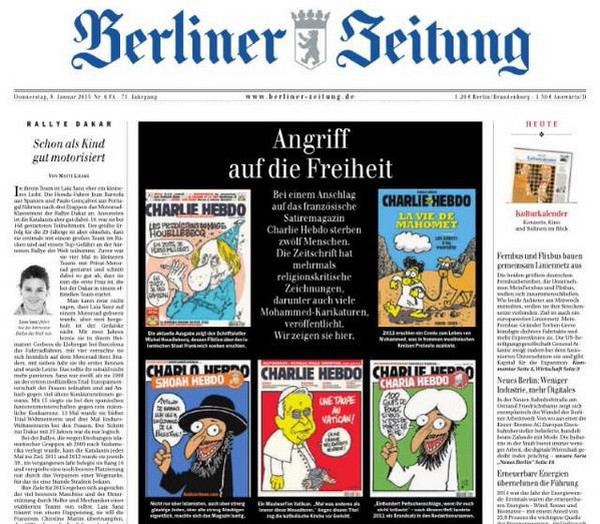 Nhiều báo thế giới đổi trang nhất sau vụ xả súng ở báo Charlie Hebdo ảnh 6