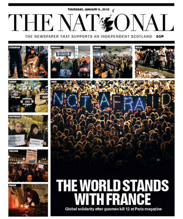 Nhiều báo thế giới đổi trang nhất sau vụ xả súng ở báo Charlie Hebdo ảnh 13
