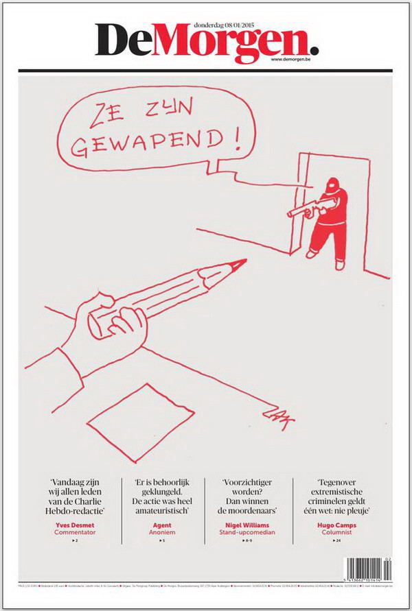 Nhiều báo thế giới đổi trang nhất sau vụ xả súng ở báo Charlie Hebdo ảnh 12