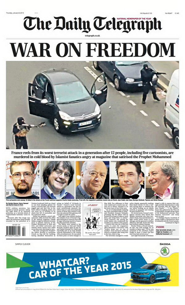 Nhiều báo thế giới đổi trang nhất sau vụ xả súng ở báo Charlie Hebdo ảnh 5