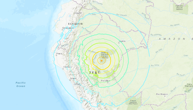 Vừa xảy ra động đất mạnh 8 độ, rung chuyển phía Bắc Peru ảnh 1