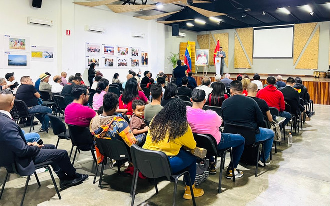 Quang cảnh buổi lễ. (Ảnh: Đại sứ quán cung cấp/TTXVN phát) viet nam_venezuela 2.jpg