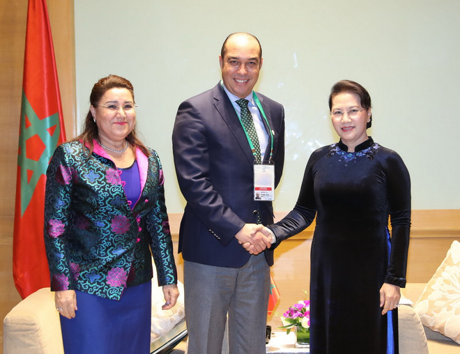 Chủ tịch Quốc hội tiếp các lãnh đạo Quốc hội của Lào và Maroc ảnh 2