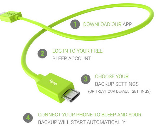 Bleep - dây sạc điện thoại thông minh có thể lưu trữ dữ liệu ảnh 1