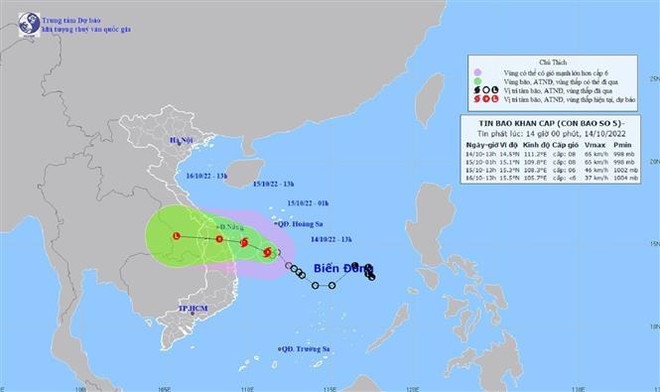 Bão số 5-SONCA hướng vào Đà Nẵng đến Quảng Ngãi, giật cấp 10 ảnh 1