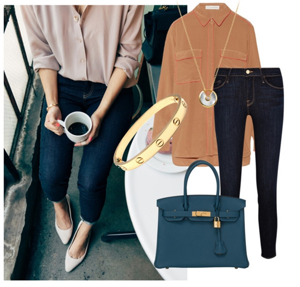 Tuyệt chiêu diện áo sơmi màu nude đúng điệu Thu Đông 2015 ảnh 5