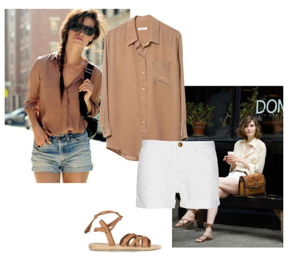 Tuyệt chiêu diện áo sơmi màu nude đúng điệu Thu Đông 2015 ảnh 6