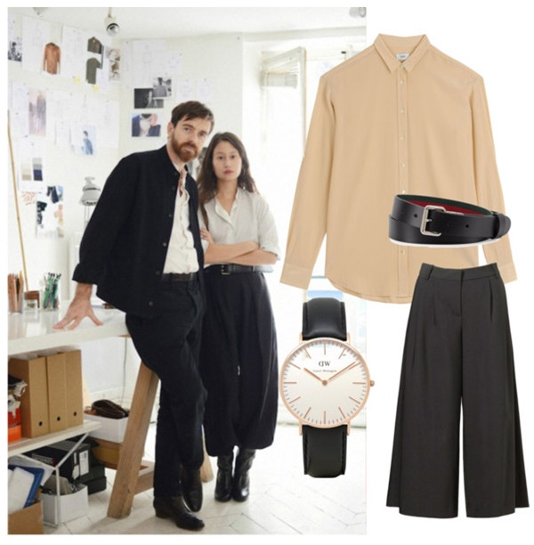 Tuyệt chiêu diện áo sơmi màu nude đúng điệu Thu Đông 2015 ảnh 1