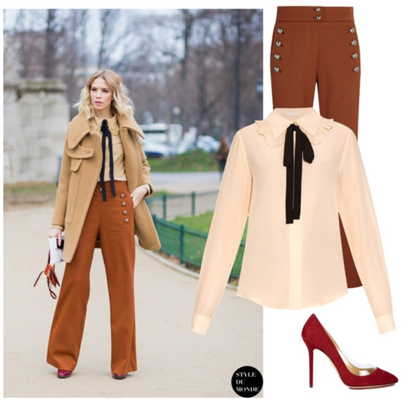 Tuyệt chiêu diện áo sơmi màu nude đúng điệu Thu Đông 2015 ảnh 3